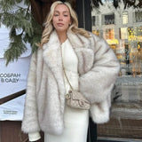 Campera de Piel Sintetica Abrigo Blanco Chaqueta Invierno Mujer