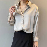 Camisa de seda. Blusa elegante para mujer. Camisas de manga.