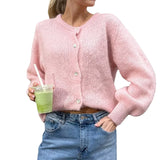 Cardigan Tejido Mujer Abrigo Ligero Primavera Otoño Varios Colores Casual Elegante Oficina