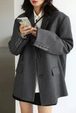 Blazer Saco Gabardina Mujer Dama Elegante Formal Oficina Oversize Gris Negro Verde