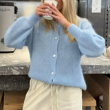 Cardigan Tejido Mujer Abrigo Ligero Primavera Otoño Varios Colores Casual Elegante Oficina
