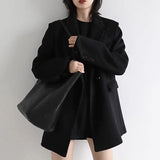 Blazer Saco Chaqueta Mujer Dama Abrigo Elegante Formal Casual Urbano Otoño Invierno Tejido