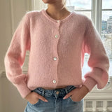 Cardigan Tejido Mujer Abrigo Ligero Primavera Otoño Varios Colores Casual Elegante Oficina