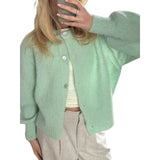 Cardigan Tejido Mujer Abrigo Ligero Primavera Otoño Varios Colores Casual Elegante Oficina