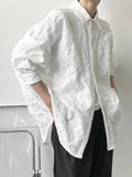 Camisa Holgada Arrugada con Patrones Flores Hombre Unisex
