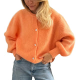 Cardigan Tejido Mujer Abrigo Ligero Primavera Otoño Varios Colores Casual Elegante Oficina