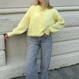Cardigan Tejido Mujer Abrigo Ligero Primavera Otoño Varios Colores Casual Elegante Oficina