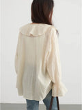 Blusa Holgada Ligera Fresca Mujer Casual Playa Primavera Verano Blanco Negro