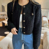 Cardigan Mujer Estilo Coreano Rosa Cuello Redondo Botones Tejido Manga Larga