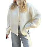 Cardigan Tejido Mujer Abrigo Ligero Primavera Otoño Varios Colores Casual Elegante Oficina