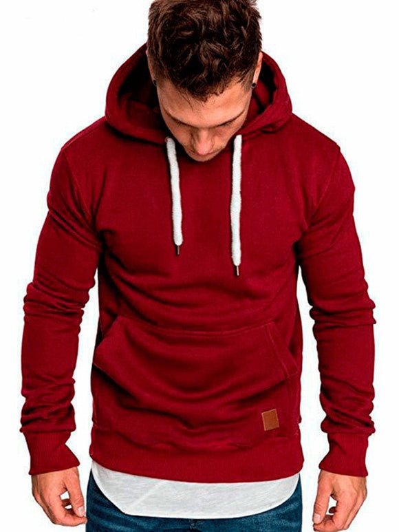 Sudadera canguro para hombre de manga larga. Buzo casual con capucha.