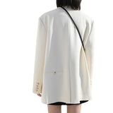 Blazer Mujer Dama Formal Oficina Blanco Marfil Negro