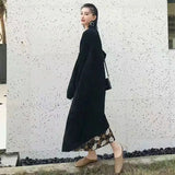 Cardigan Largo Blanco Mujer Tejido Suave Faux Cashmere Estilo Coreano Abrigado Vintage