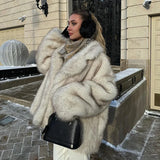 Campera de Piel Sintetica Abrigo Blanco Chaqueta Invierno Mujer