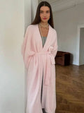 Cardigan Tejido Largo Otoño Invierno Casual Abrigo Mujer 2024
