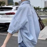 Camisa Algodon Manga Corta Mujer Blusa 2024 Verano Liviana Fashion Casual Vacaciones