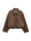 Chaqueta Faux Gamuza Mujer con Tiras Hombro Stylish Verde Oliva