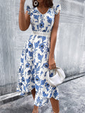 Vestido estampado floral. Vestido largo para mujer.