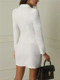 Blazer Elegante Formal Oficina Mujer Largo Vestido Ejecutivo