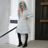 Chaqueta campera chamarra casaca de invierno con capucha para mujer. Abrigo largo con capucha y cuello de piel