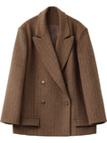 Chaqueta Blazer Mujer Casual Elegante Urbano Abrigo Tejido Otoño Invierno
