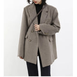 Blazer Saco Chaqueta Mujer Dama Abrigo Elegante Formal Casual Urbano Otoño Invierno Tejido