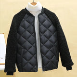 Chaqueta campera chamarra casaca de algodón fina y ligera. Abrigo corto para mujer de algodón de lana de cordero con capucha holgada