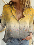 Blusa suelta de manga larga mujer. Camisa estampada.