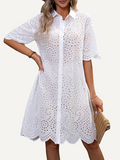 Vestido bordado gota. Vestido blanco para mujer.
