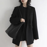 Blazer Saco Chaqueta Mujer Dama Abrigo Elegante Formal Casual Urbano Otoño Invierno Tejido