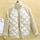 Chaqueta campera chamarra casaca de algodón fina y ligera. Abrigo corto para mujer de algodón de lana de cordero con capucha holgada