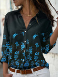 Camisa estampada de manga larga para mujer.