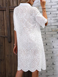 Vestido bordado gota. Vestido blanco para mujer.