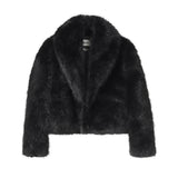 Campera de Piel Sintetica Abrigo Negro Chaqueta Invierno Mujer