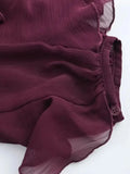 Blusa con Volados Semi Transparente Elegante Mujer Dama Varios Colores
