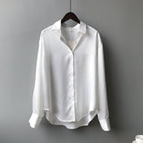 Camisa de seda. Blusa elegante para mujer. Camisas de manga.