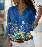 Camisa estampada de manga larga para mujer.