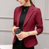 Blazer Mujer Elegante Manga Larga Oficina Formal Chaqueta con Bolsillos