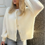Cardigan Tejido Mujer Abrigo Ligero Primavera Otoño Varios Colores Casual Elegante Oficina
