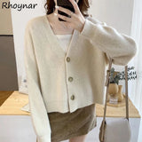 Cardigan Tejido Mujer Casual Oficina Elegante Formal Otoño Invierno