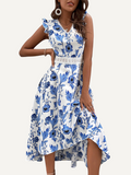 Vestido estampado floral. Vestido largo para mujer.