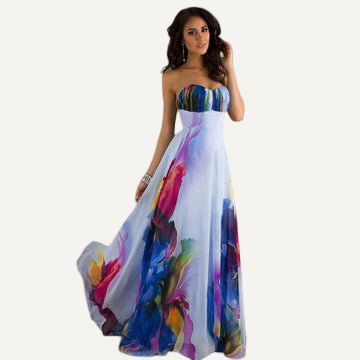 Vestido Largo Floral Fiesta Verano Noche AZ008