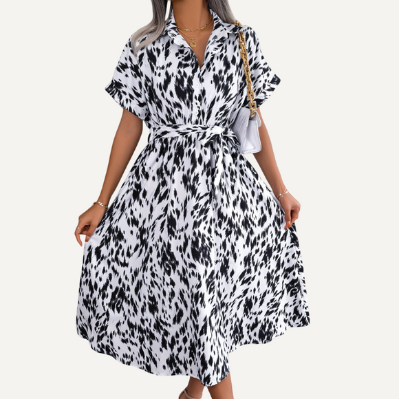 Vestido de leopardo suelto para mujer.