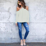 2018 Sexy Blusa Mujer Chica Verano Primavera Casual Manga Larga Club Fiesta