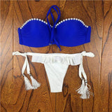 2018 Verano Floral Mujer Bikini Crochet Lace Push Bikinis Up Biquinis Traje de Baño