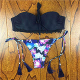 2018 Verano Floral Mujer Bikini Crochet Lace Push Bikinis Up Biquinis Traje de Baño