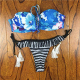 2018 Verano Floral Mujer Bikini Crochet Lace Push Bikinis Up Biquinis Traje de Baño