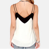 2018 Verano Musculosa Mujer Cuello V Sin Mangas Blousa Camiseta Sexy Top Chifón