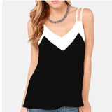 2018 Verano Musculosa Mujer Cuello V Sin Mangas Blousa Camiseta Sexy Top Chifón