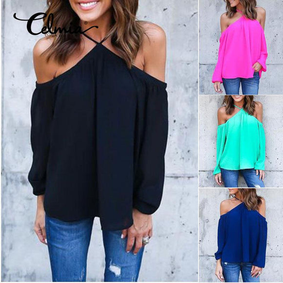 2018 Sexy Blusa Mujer Chica Verano Primavera Casual Manga Larga Club Fiesta